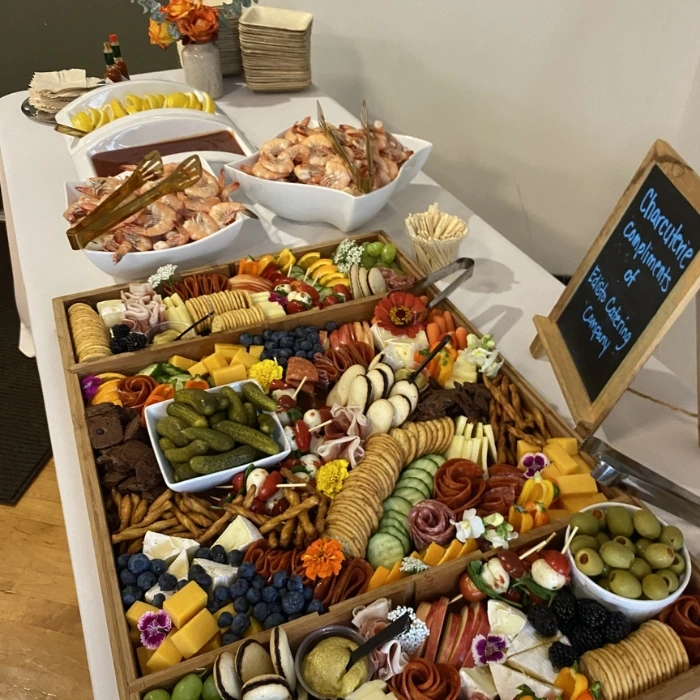 Charcuterie board and peel and eat shrimp provided by Edisto Catering Company. Charcuterie board and peel and eat shrimp provided by Edisto Catering Company.