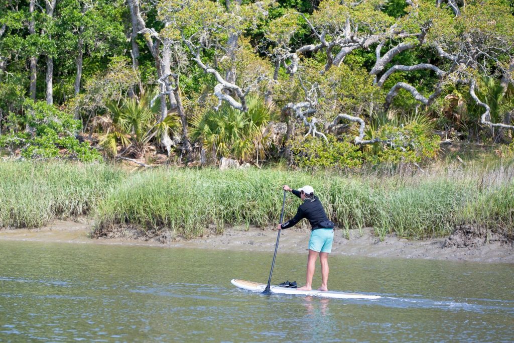 paddleboarding